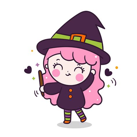 Cute witch cartoon for halloween